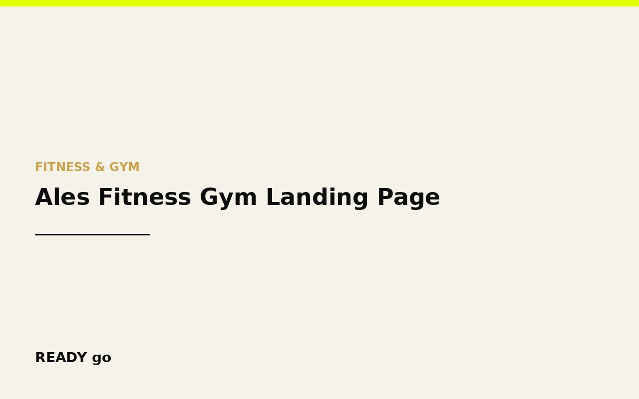 Ales Fitness Gym Landing Page
