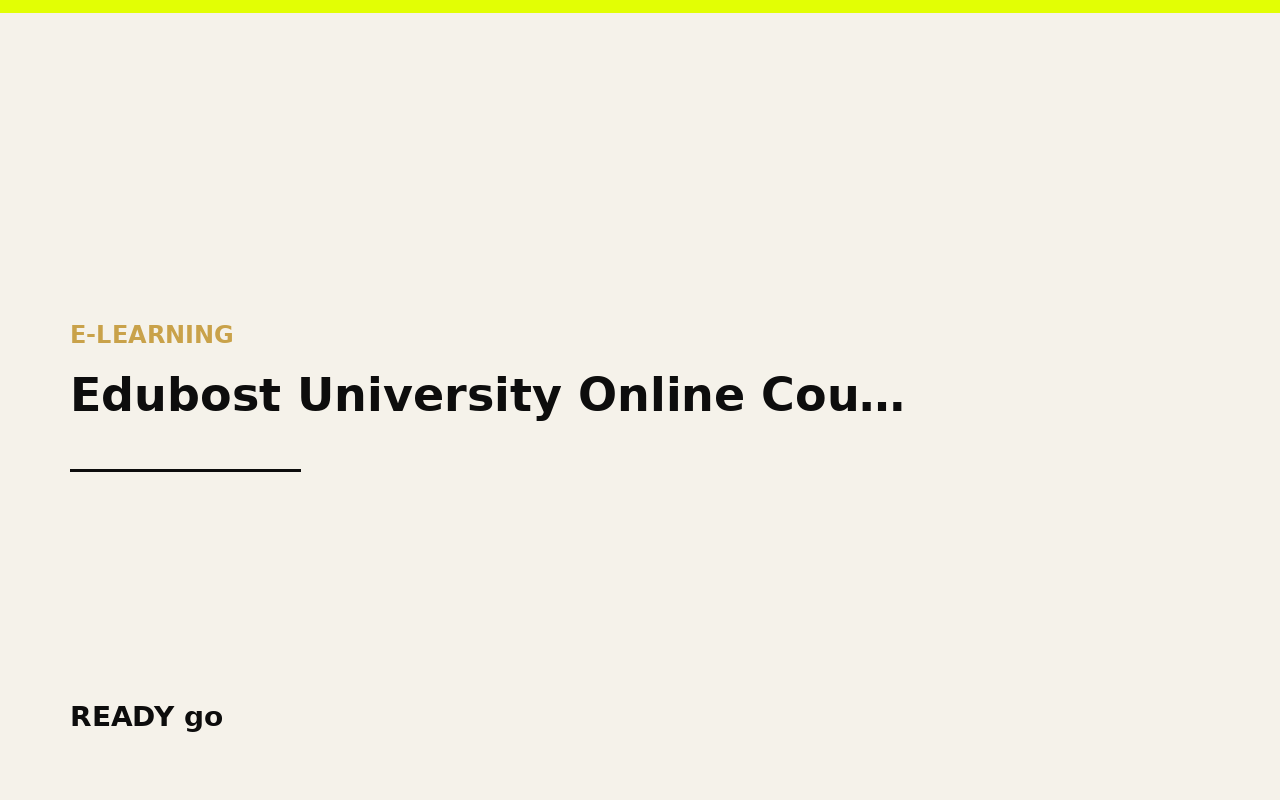 Edubost University Online Courses