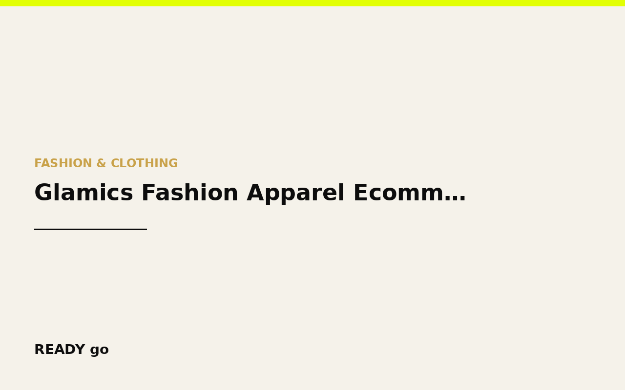 Glamics Fashion Apparel Ecommerce