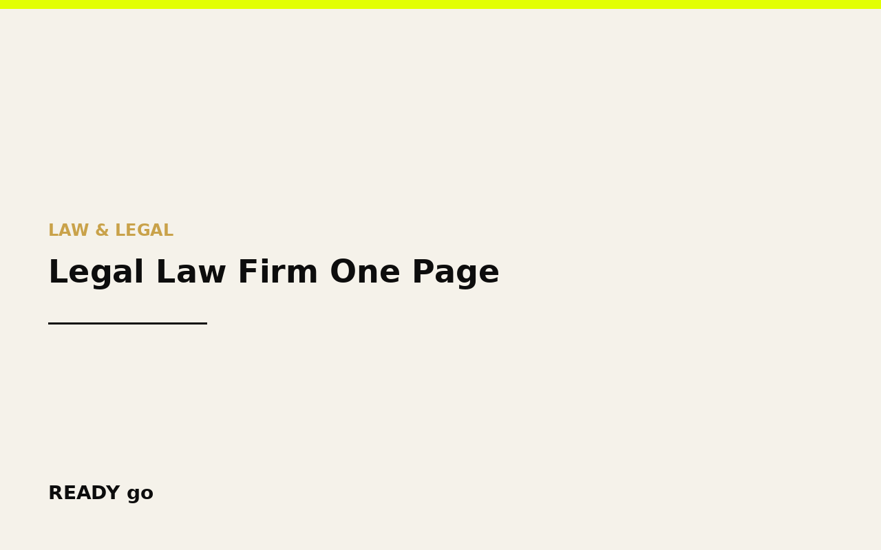 Legal Law Firm One Page