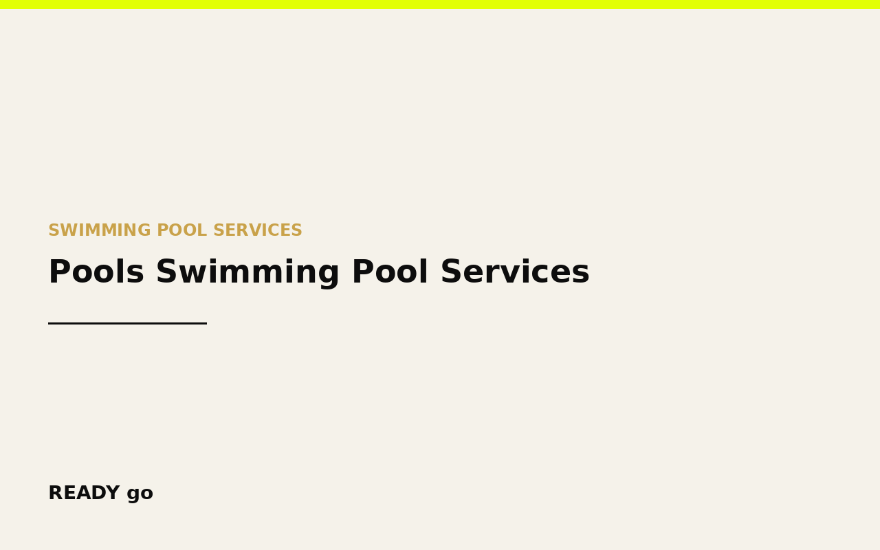 Pools Swimming Pool Services