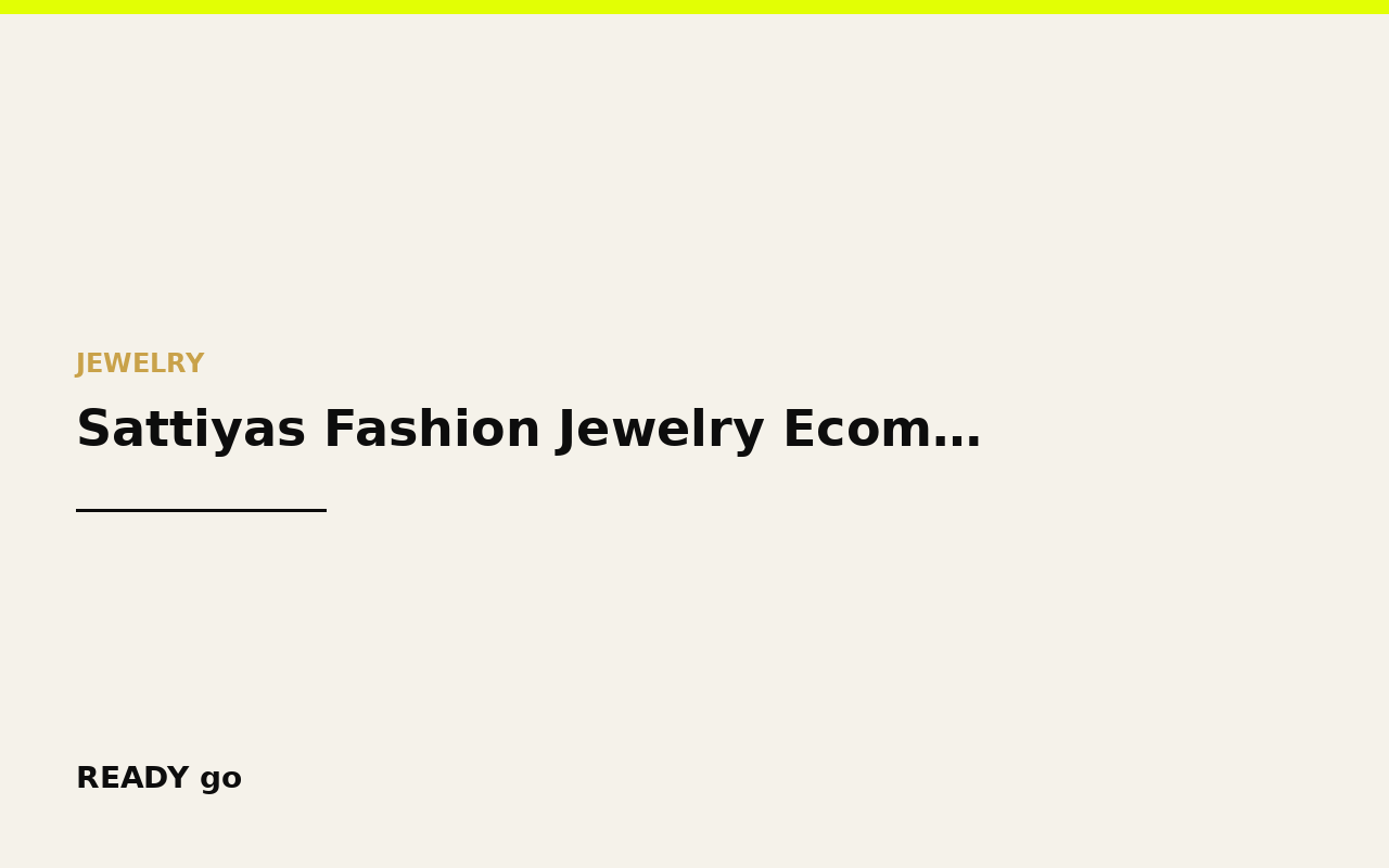 Sattiyas Fashion Jewelry Ecommerce