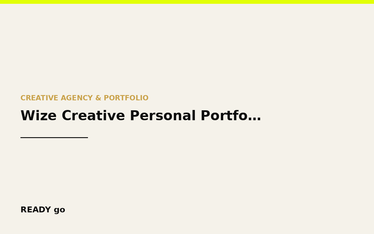Wize Creative Personal Portfolio
