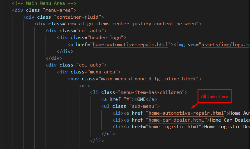 Demo of How To Change Menu Links